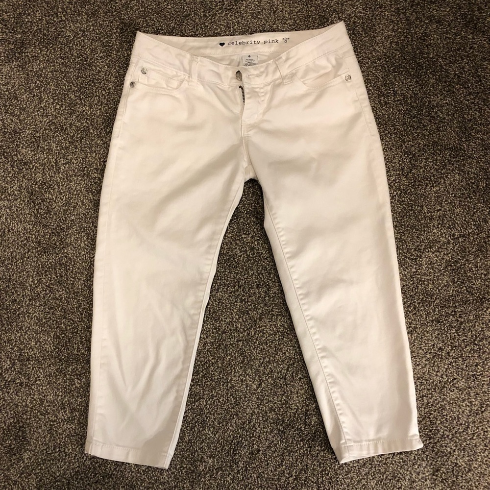 Celebrity Pink white crop pants